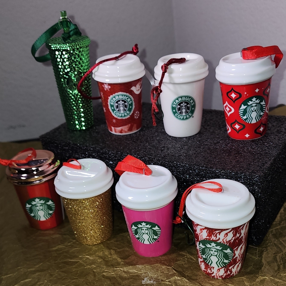 Starbucks Christmas Mini Ceramic Holiday Hanging  Cups Ornaments - Picture 5 of 11